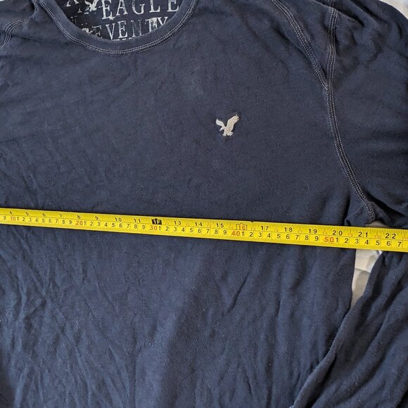 AMERICAN EAGLE SEVENTY SEVEN MEN'S LONG SLEEVE SHIRT XXL DARK NAVY BLUE - Picture 8 of 15